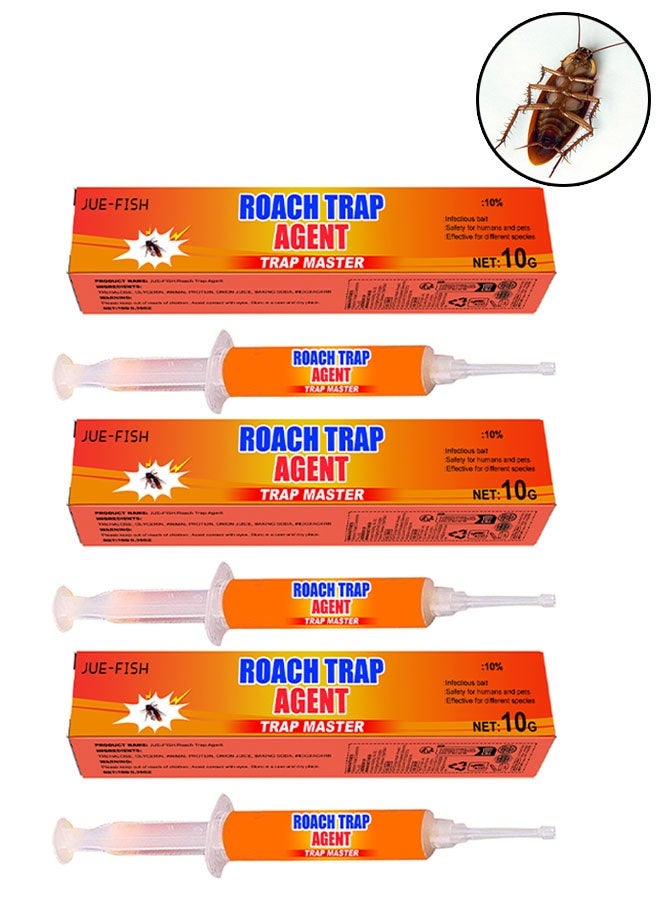 JUE-FISH 3 Pcs Roach Trap Agent, Infectious Bait, Safety for Humans and Pets, Effectie for Different Species, Eliminates Roaches Trap Master for Homes and Kitchens - Image 1